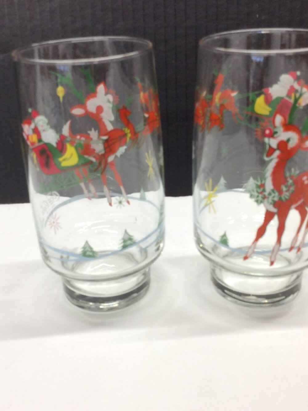 2 Coca-Cola Rudolph the Red-Nosed Reindeer Glasses McCrory Stores Inc. 1983